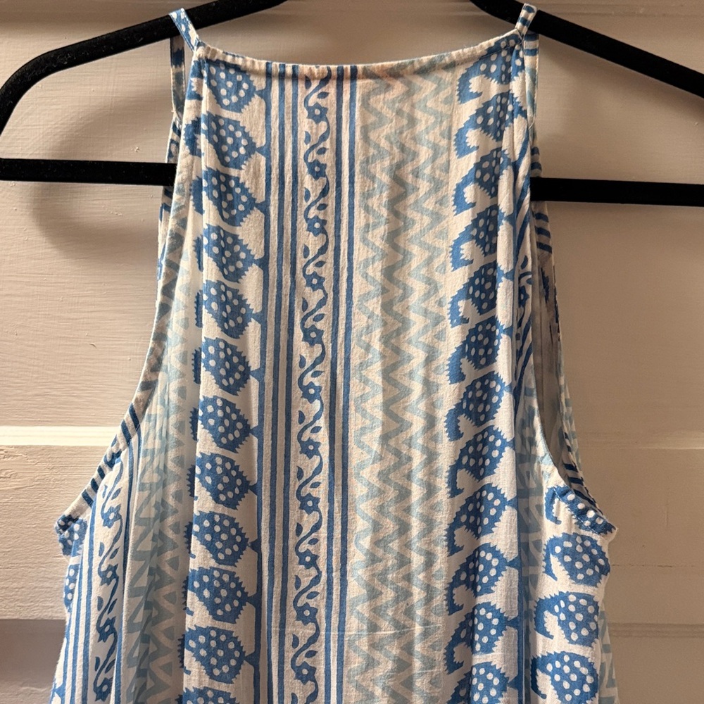 Oliphant Blue Patterned Halter Maxi Dress - Picture 6 of 9